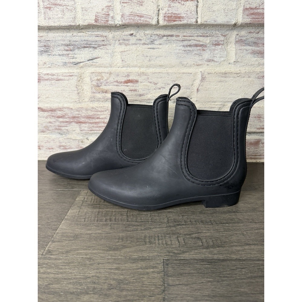 Jeffrey Campbell Black Chelsea Rain Booties Women's Size 10 Havana Last - Picture 2 of 6